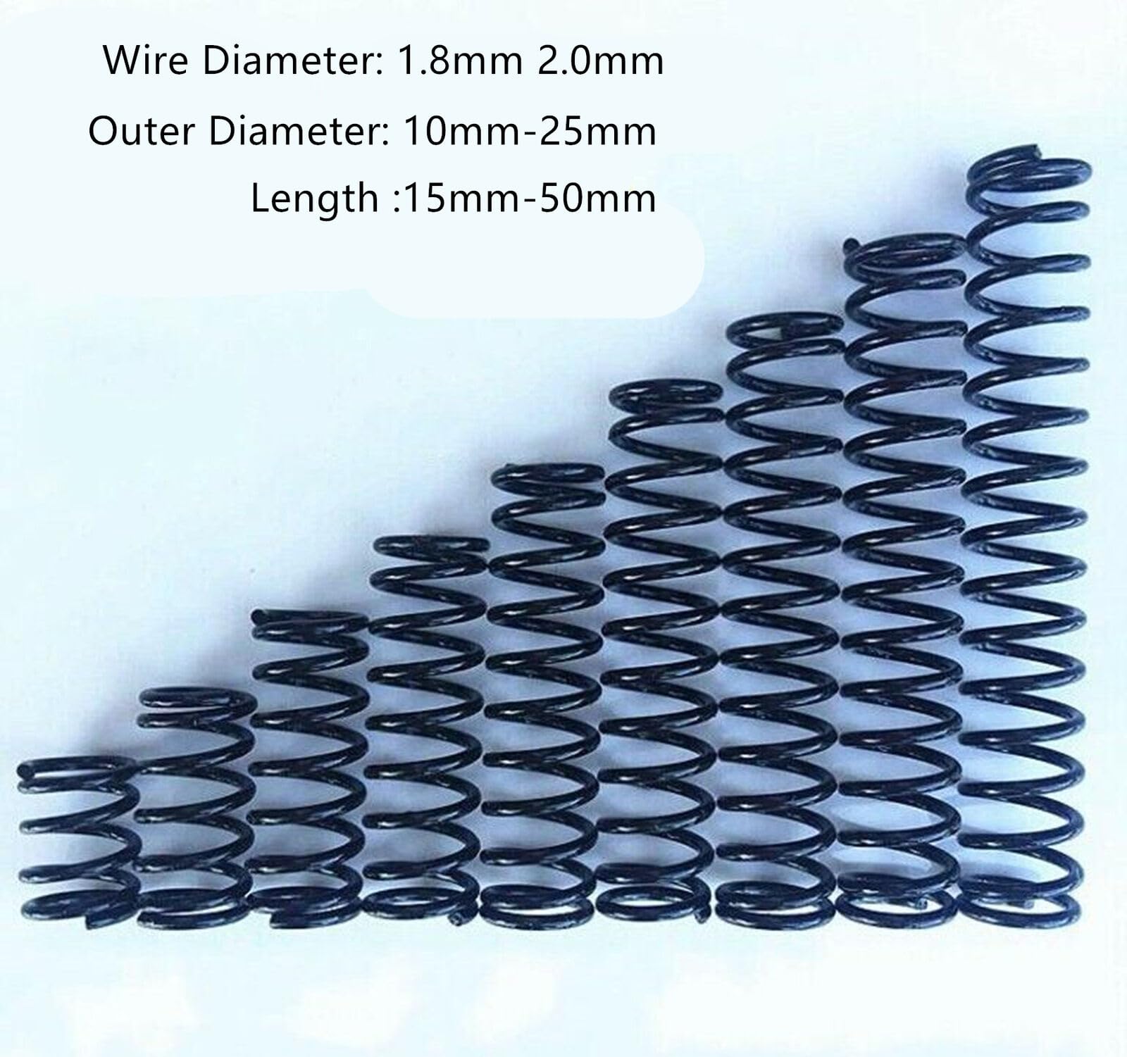 sourcing map Ressort de Compression 1.2mm Fil Diamètre, 10mm OD, 50mm Libre Longueur Ressort Acier Extension Ressort Noir 20Pcs sourcing map Ressort de Compression 1.2mm Fil Diamètre, 10mm OD, 50mm Libre Longueur Ressort Acier Extension Ressort Noir 20Pcs