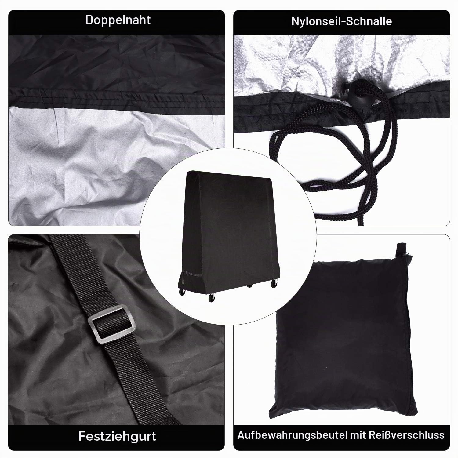 Tischtennis Schutzhülle Wasserdichte Oxford Polyester Abdeckung für Tischtennisplatte vor Nässe und Schmutz 165x70x185cm