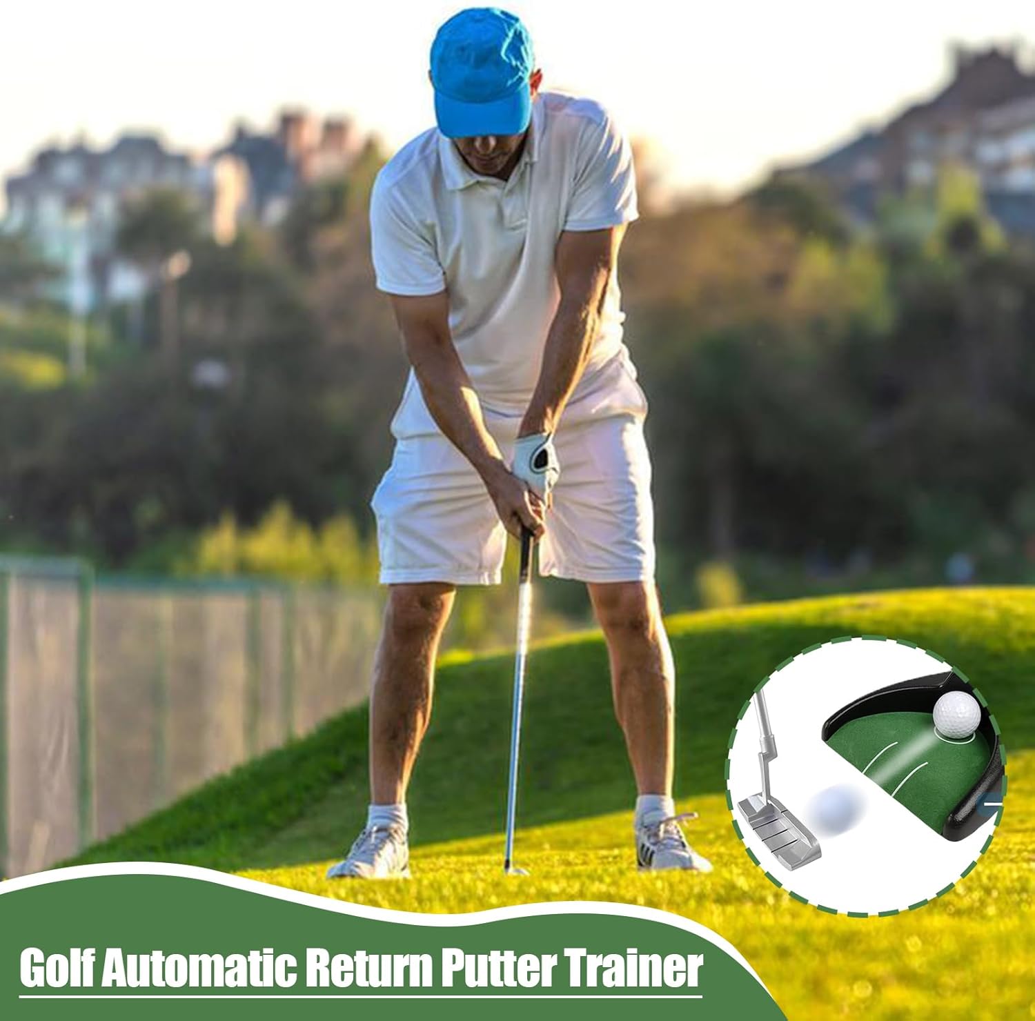 Golf Putting Trainer,Wear-Resistant Lightweight Trainer Machine - Putter Return Machine,for Men Women Youth Teens Athletes Son Daughter Family