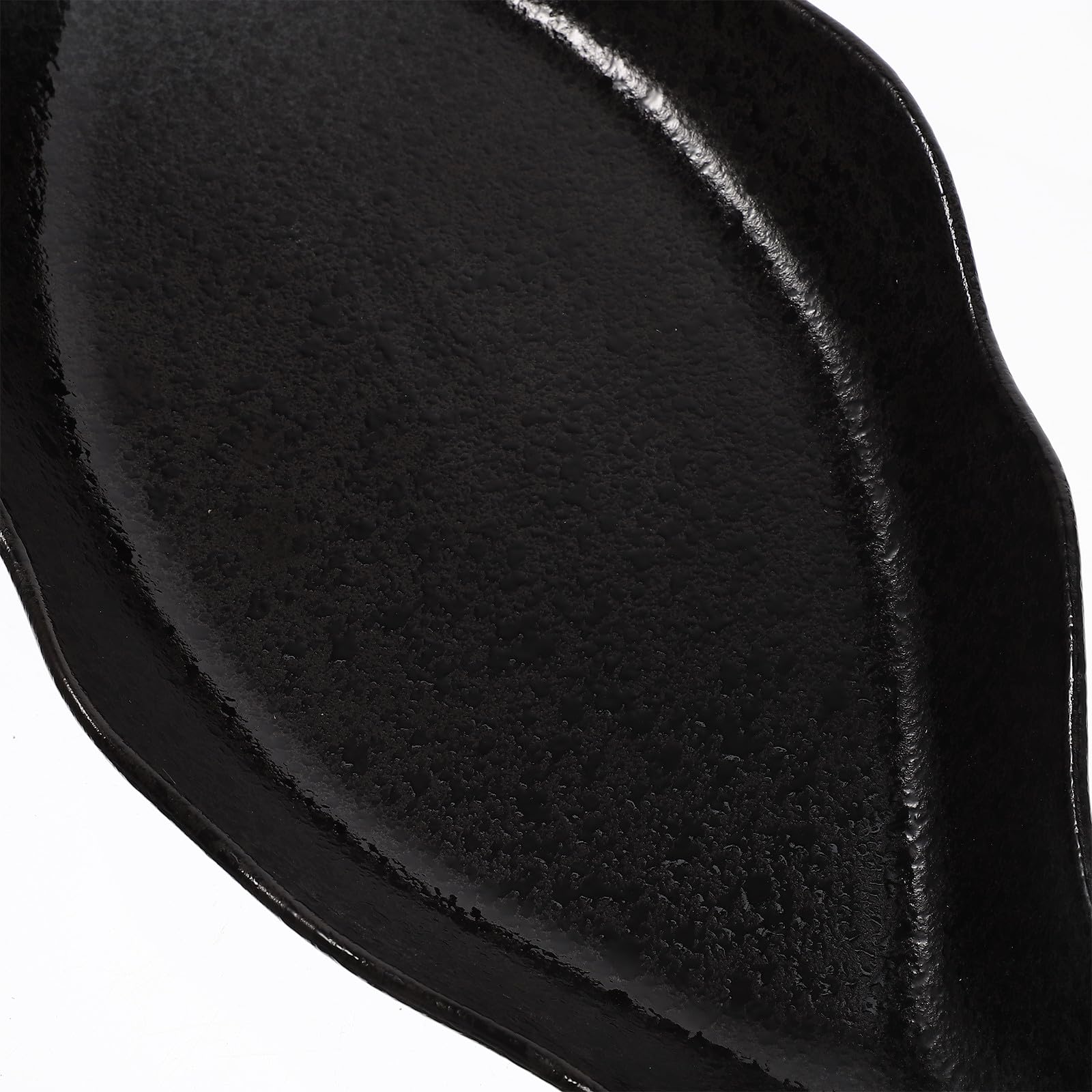 Placa Cerámica Japonesa para Servir Pescado Plato Grande con Diseño Elegante Negro Bandeja Resistente y Fácil de Limpiar para Hogar Restaurante y Hotel