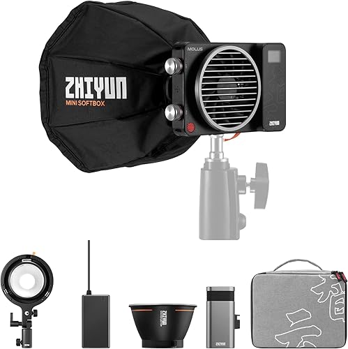 Zhiyun MOLUS X100 PRO 100w COB Led luz de video, luz de cámara 2700K ~ 6500K, CRI 95+ TLCI 97+ con control de aplicación Iluminación de fotografía
