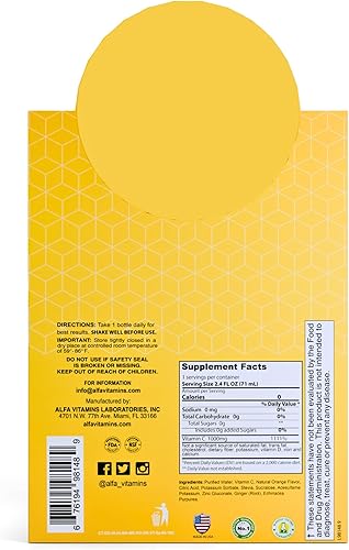 Miniatura 5 de VITAMIN C Shot 1000MG - Inmunidad con zinc, cúrcuma, jengibre y equinácea - protege tu inmunidad - lucha contra el frío común - sabor naranja - 2.5