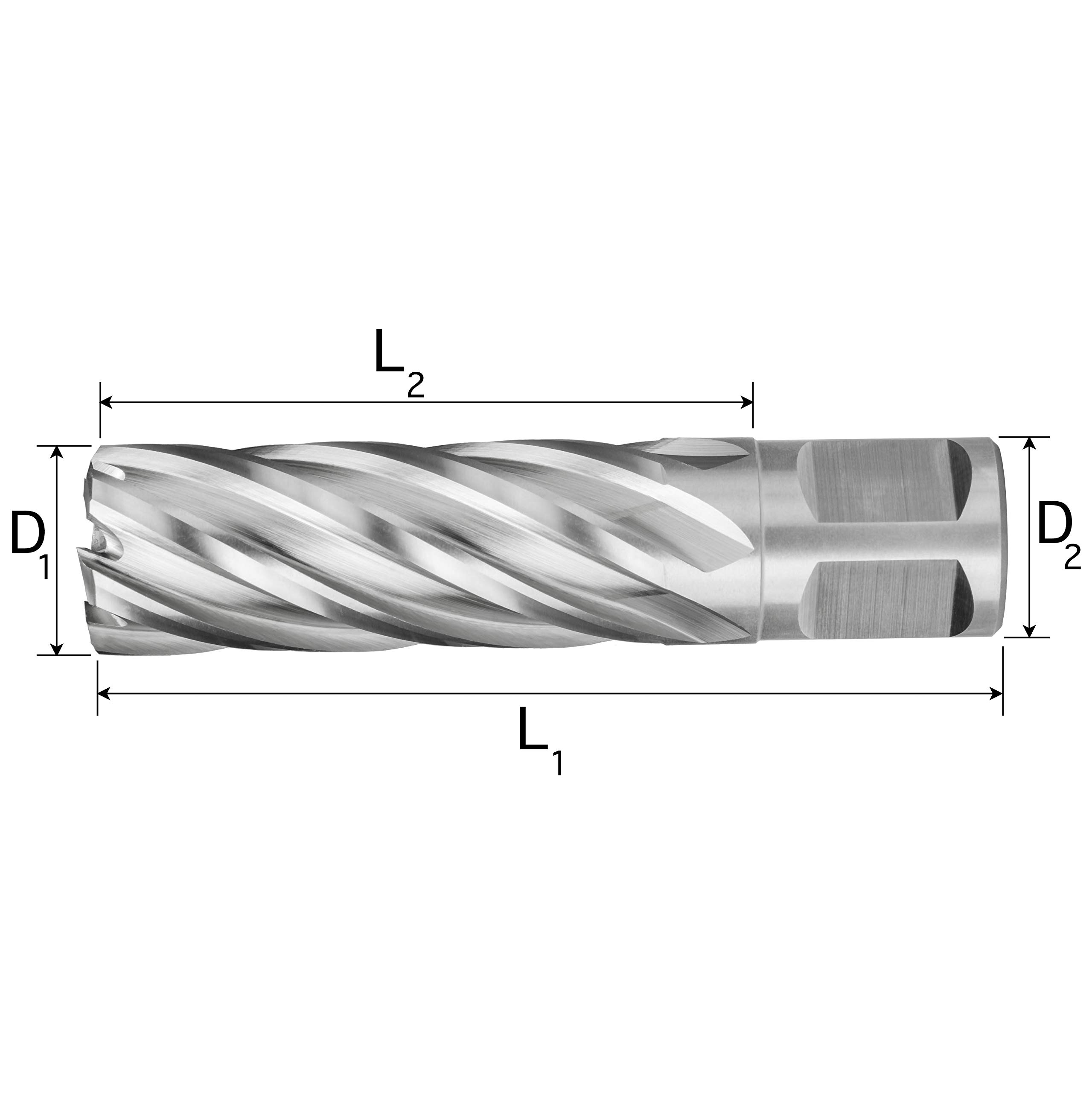 MELVER Punta per trapano HSS Weldon, 19 mm, profondità di taglio 55 mm (19)