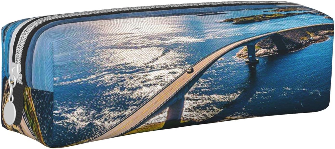 Estuche Escolar De Gran Capacidad La Impresionante Carretera del Atlántico Noruega Bolsa De Lápiz Estuche Organizador para Material Papelería para Estudiante Niña Niño En Escuela Oficina