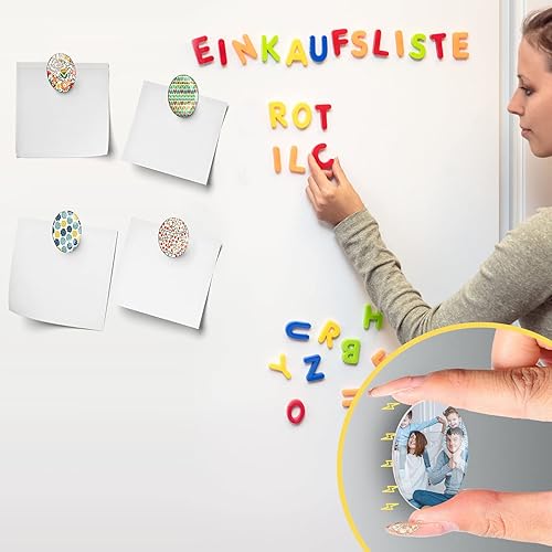 Miniatura 5 de 72 imanes redondos de ferrita de cerámica de vidrio con respaldo adhesivo y gemas de vidrio transparente transparente para bricolaje y colgantes de