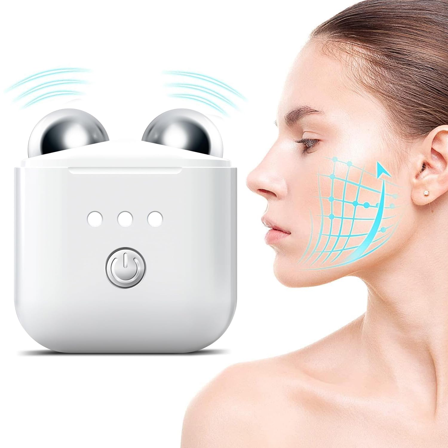Angju Microcurrent Facial Massager Device, Intelligent Microsculpt Device for Face, USB Mini Rechargeable Face Sculpting Tool, Anti-Aging, Face Lifting and Skin Tightening, Easy to Store and Carry