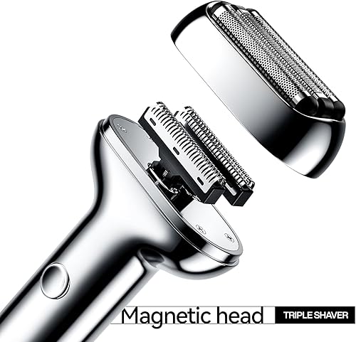 Miniatura 2 de Cabezal de repuesto para afeitadora eléctrica para afeitadora de triple lámina y juego de shver de lámina Sphyrna, color plateado