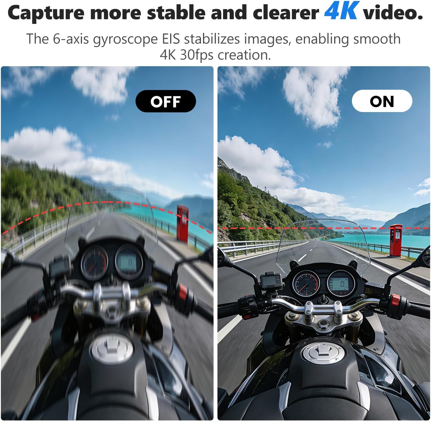 4K 30FPS Vlogging Camera, 64GB Hands-Free POV Camera, 98FT Waterproof Actioncamera with Case, Tiny Sport Cam 6-axis Stabilization, 150° Lightweight Thumb Bodycam 270min runtime, Mount Anywhere