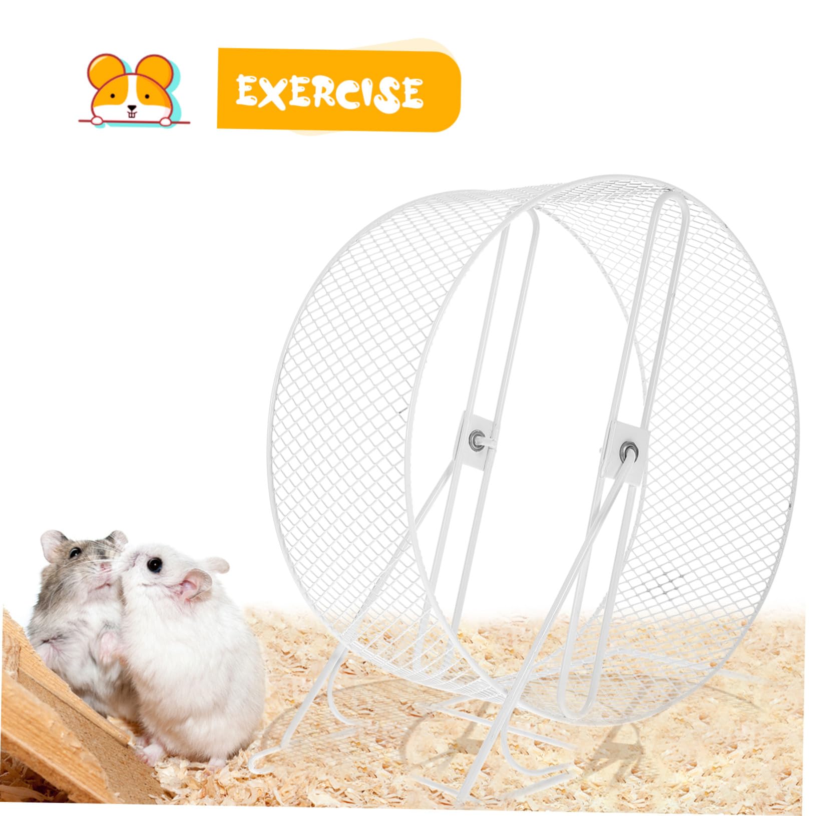 Hohopeti Rueda Silenciosa para Hámster con Soporte de Hierro Juguete Duradero para Ejercicio Seguro de Erizos y Otros Pequeños Roedores Rueda de Práctica para Mascotas Nocturnas