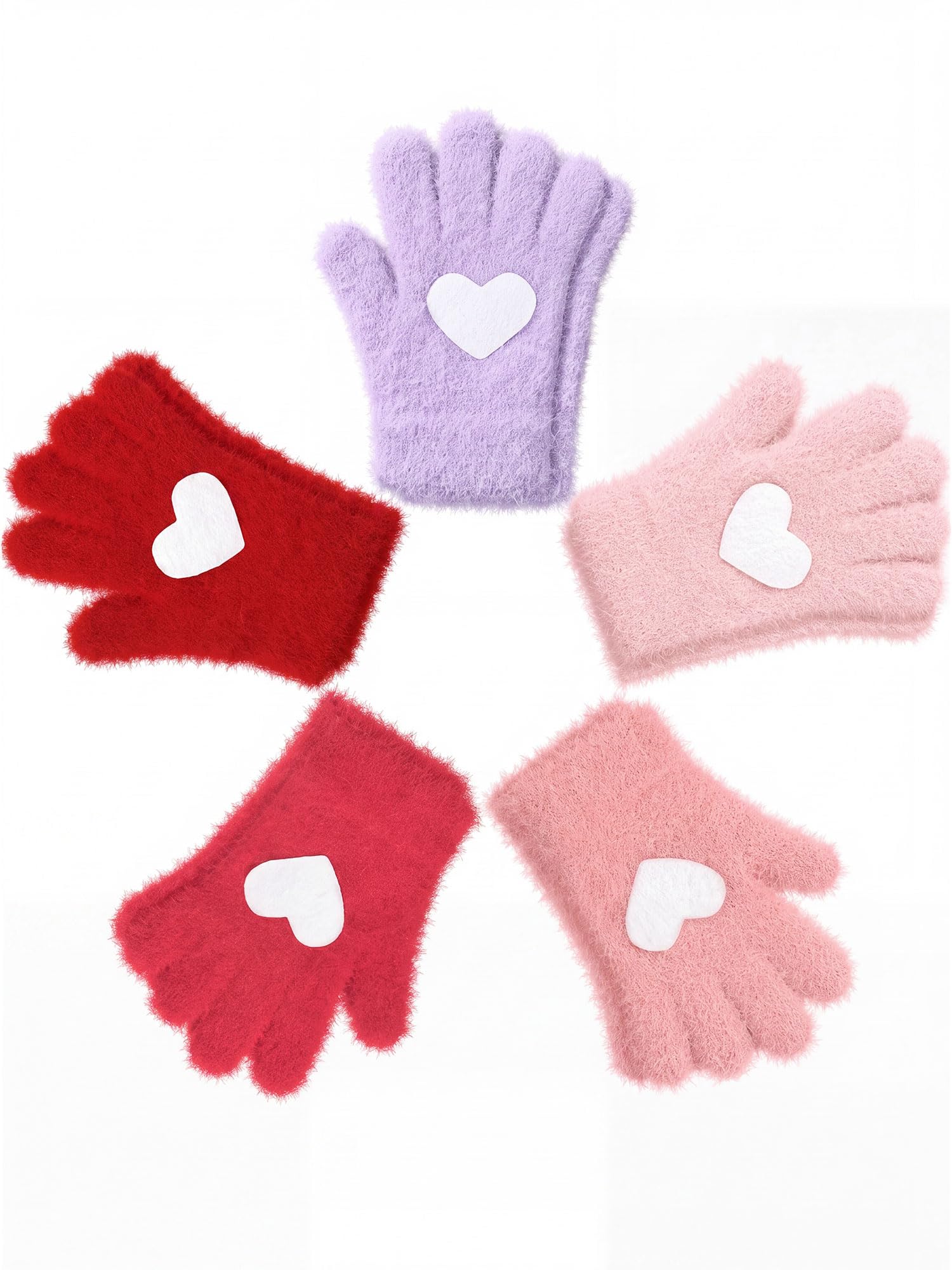 SATINIOR 5 Pairs Toddler Winter Gloves