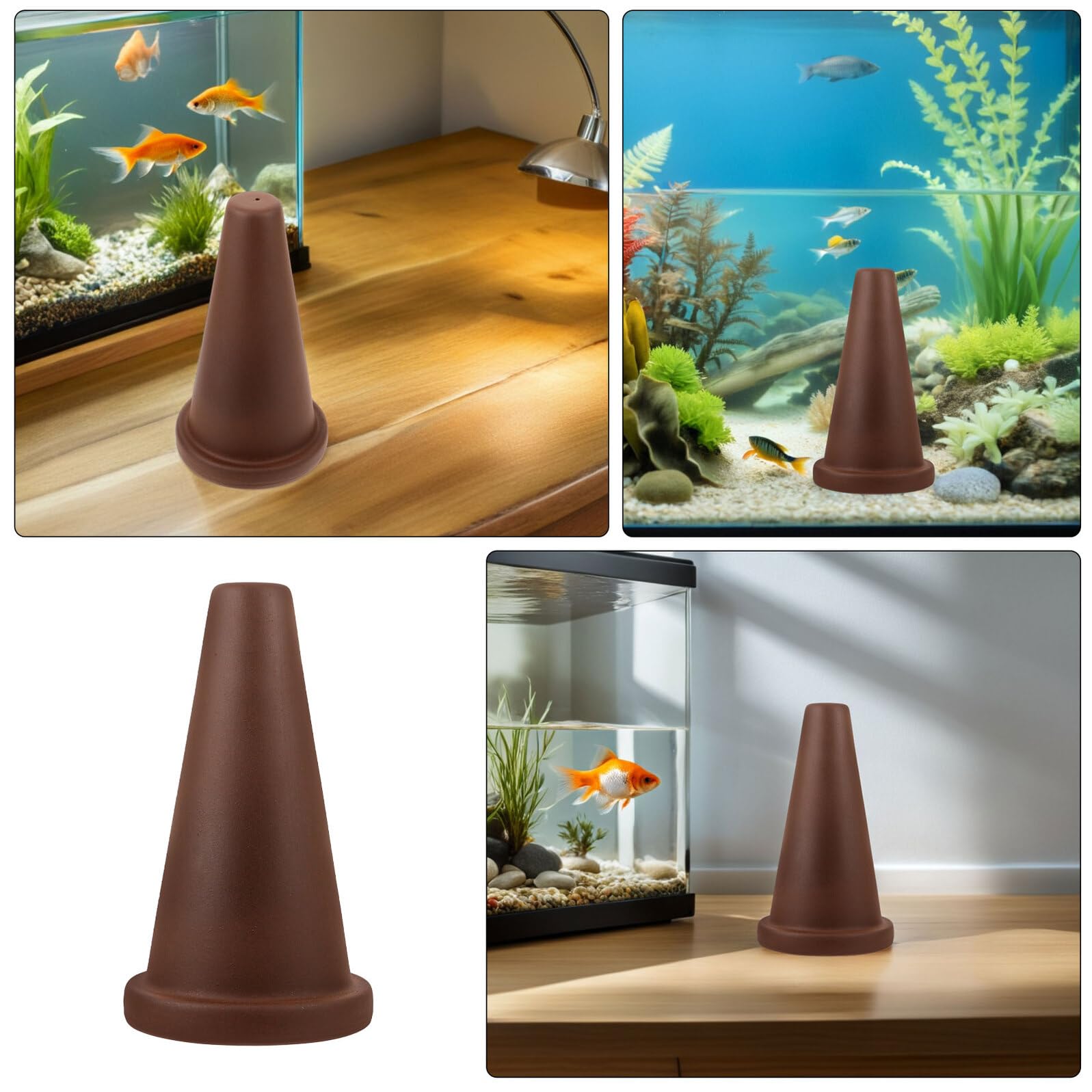Cono de Desove de Cerámica Morada para Acuario 2 Piezas