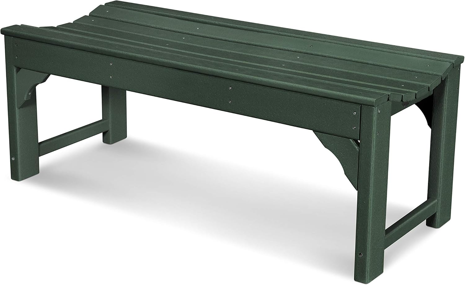 POLYWOOD Traditional Garden 48-Inch Backless Bench, Mahogany