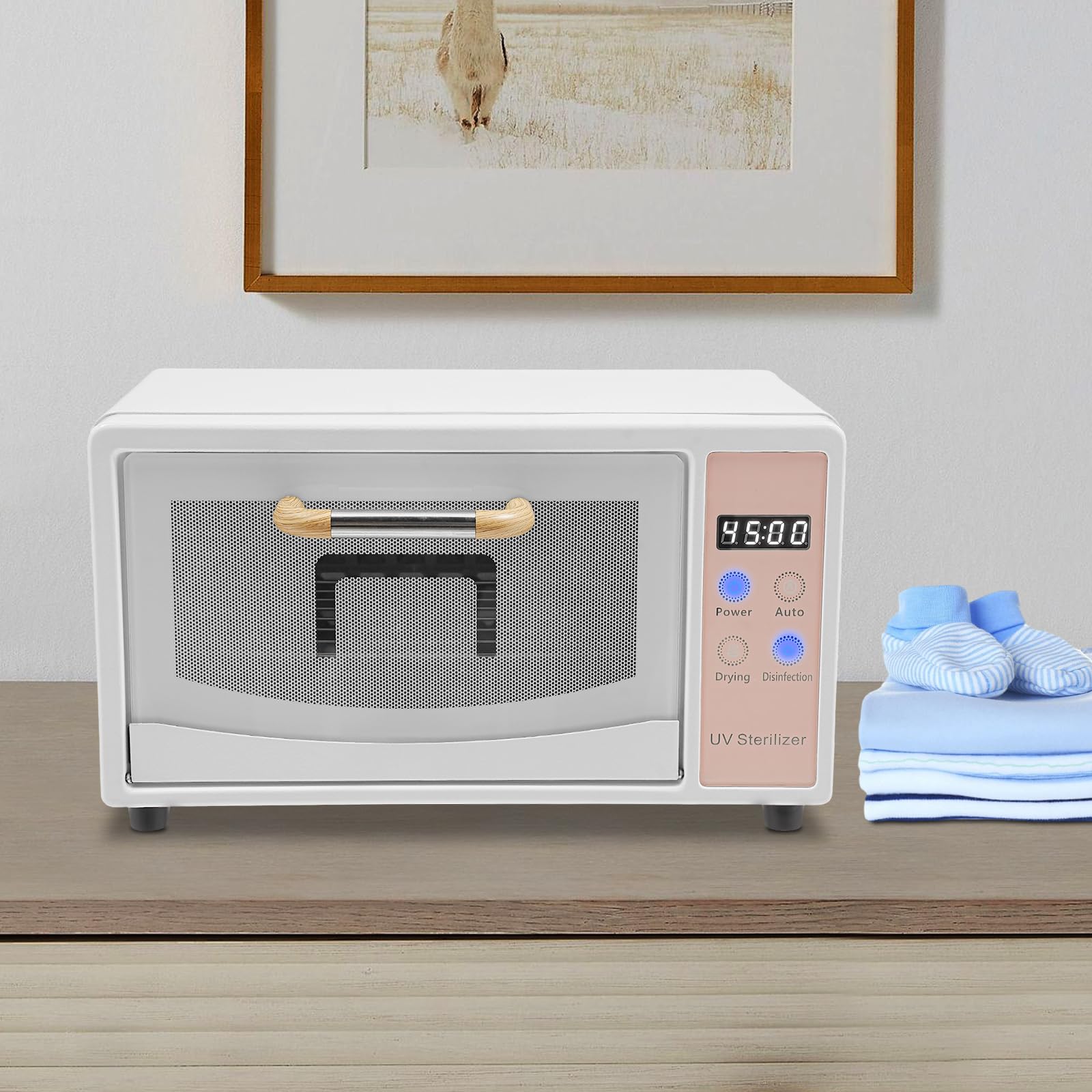 Sterilisator UV Desinfektionskabinett 10L Multifunktionaler Desinfektionsmaschine 160W Handtuchwärmer UVHeizun Sterilisation Desinfektionbox für Desinfektion Nagelstudio Fußpflege Tattoo (Rosa)