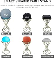 Vista 2 de Soporte decorativo de mesa con altavoz inteligente para Echo Dot 3ª/4ª/5ª generación, Echo 4ª/5ª generación, Echo Glow, Apple Homepod Mini y Google