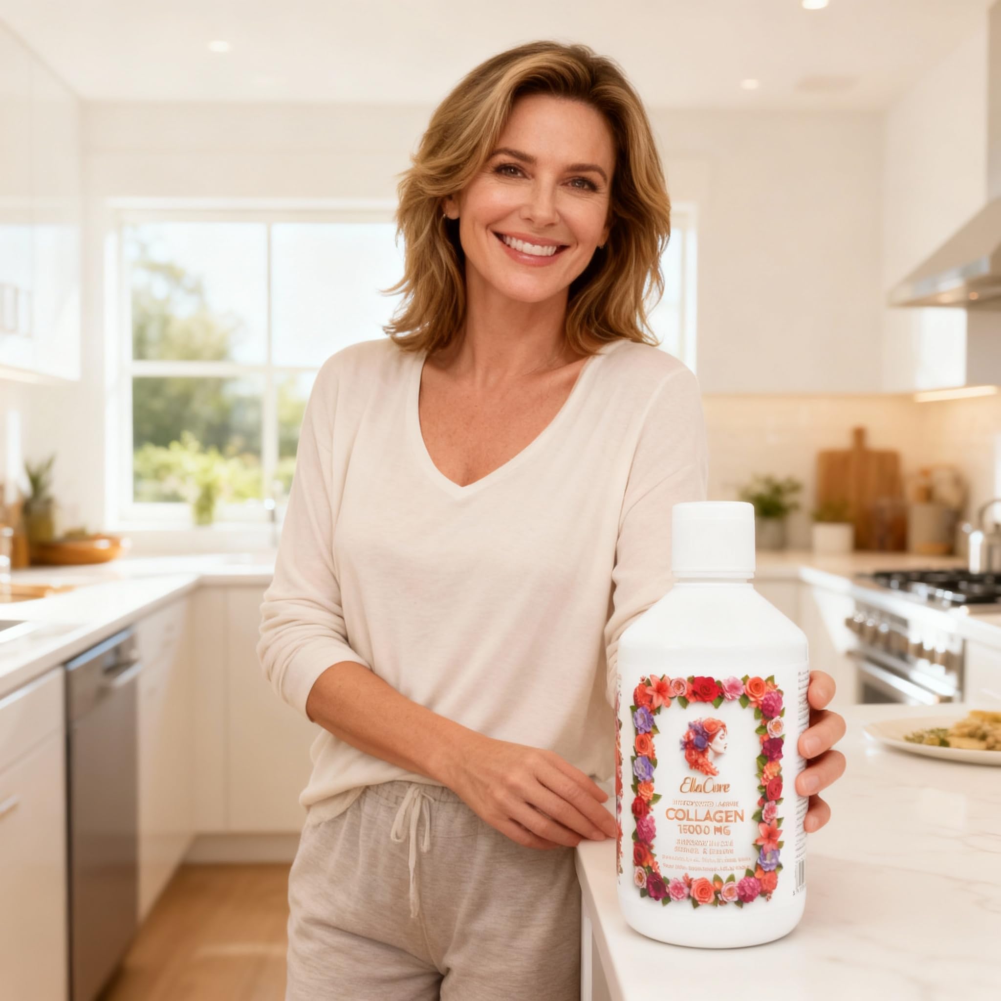 Collagene Marino Idrolizzato 15000 mg + Acido Ialuronico + Retinolo + Elastina + Vitamina C Pelle più soda e luminosa capelli forti e articolazioni sane, Aiuta a rallentare i segni dell’invecchiamento