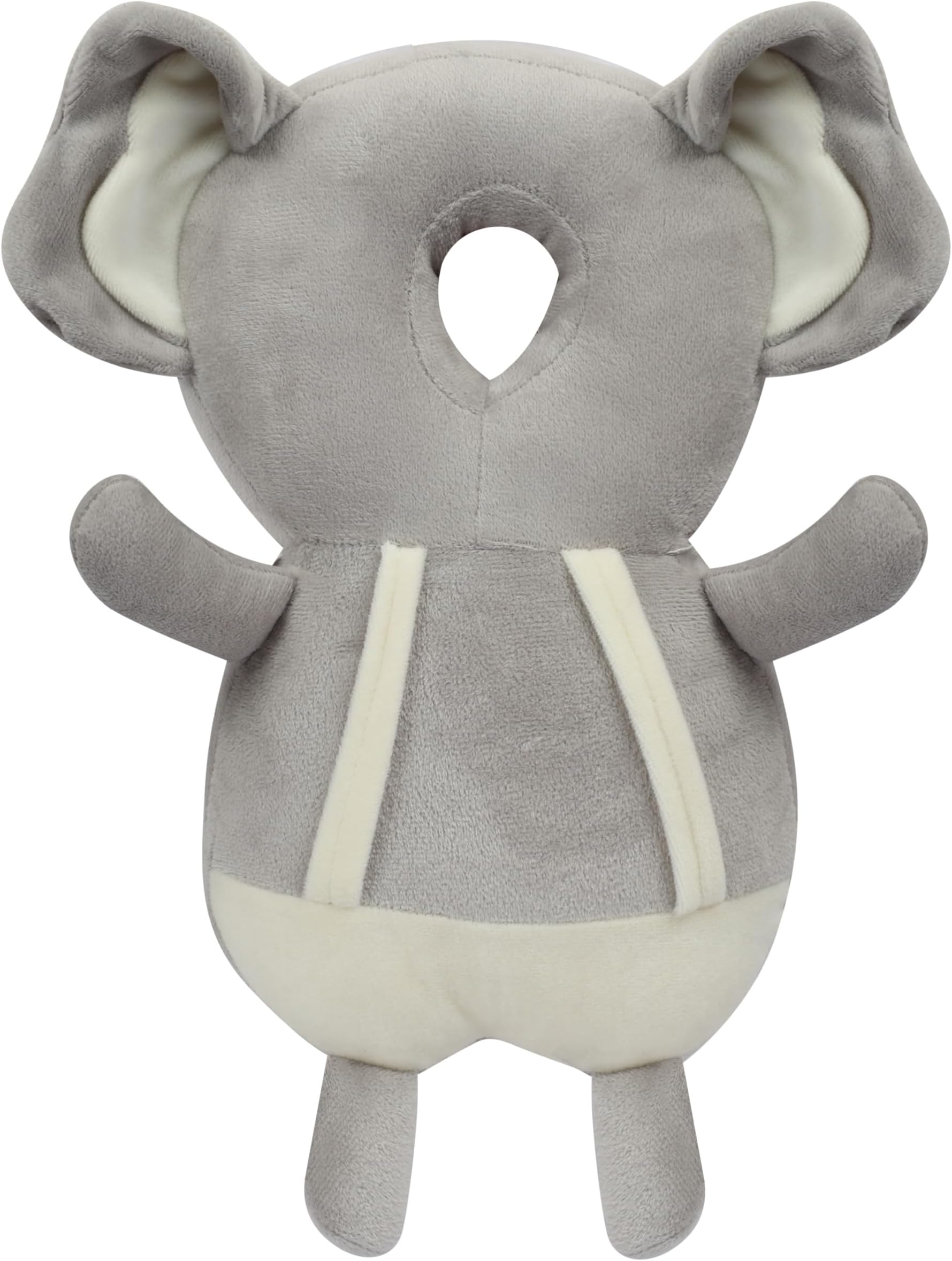 HUG PUPPYBaby Head Protector Cushion Plush Soft Toy Early Learning Toy Fall Protection Helmet Baby Head Protector Child Adjustable Shoulder Strap (Grey Bag)