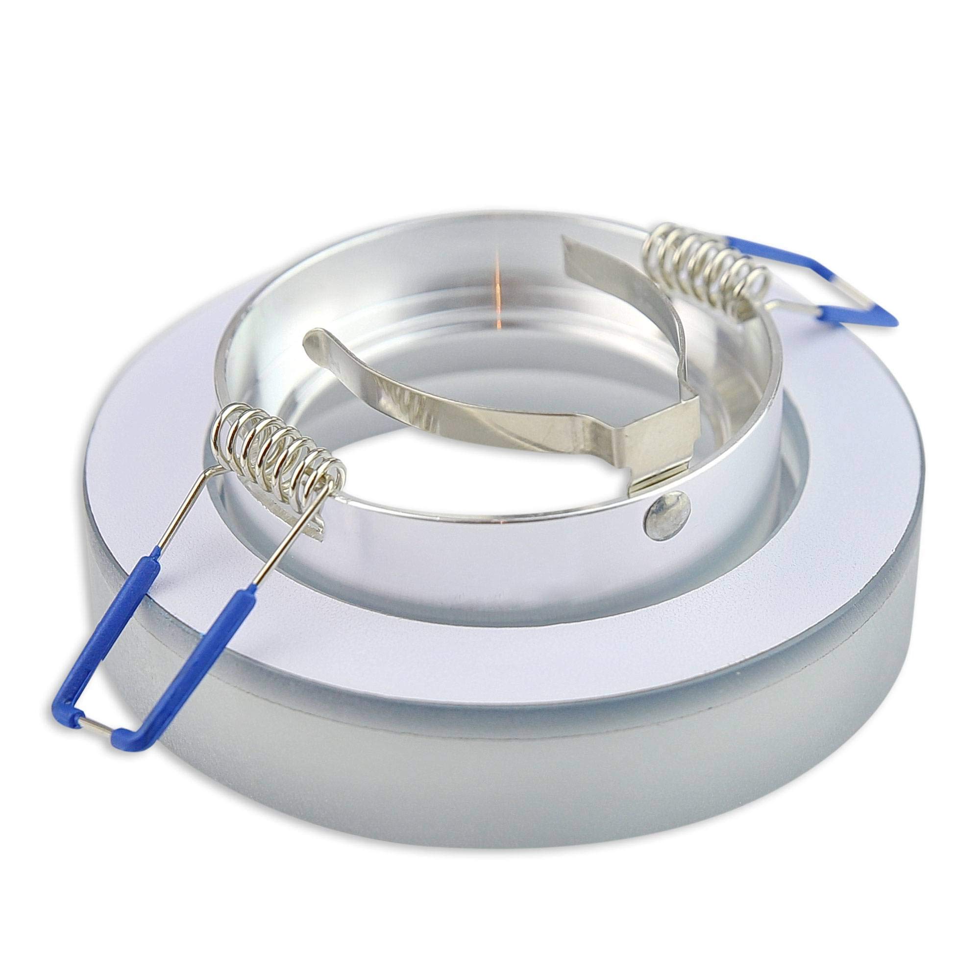 6x Foco empotrable LED redondo - negro 7,5 Watt regulable blanco cálido 230V GU10 plano - vidrio Ø70mm agujero perforado Foco empotrable de techo - Foco empotrable de techo Foco