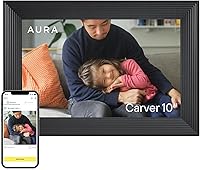 Aura Carver 10.1" HD WiFi Digital Picture Frame - Wirecutter's Best 2022, Free Unlimited Storage, Easy App Sharing - Gravel