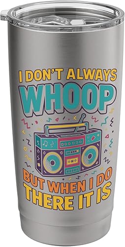 Miniatura 8 de Vaso aislado de acero inoxidable con texto en inglés "I Don't Always Whoop But When I Do Funny Retro Boombox" Negro