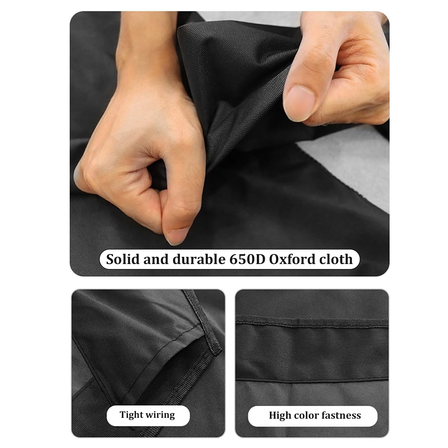 Tenda Parasole Resistente ai Raggi UV, tendalino Parasole Pieghevole a 3 Archi per Barche, tendalino Posteriore per Barche con Telaio in Alluminio e Pali di Supporto Posteriori,Nero,155/167cm