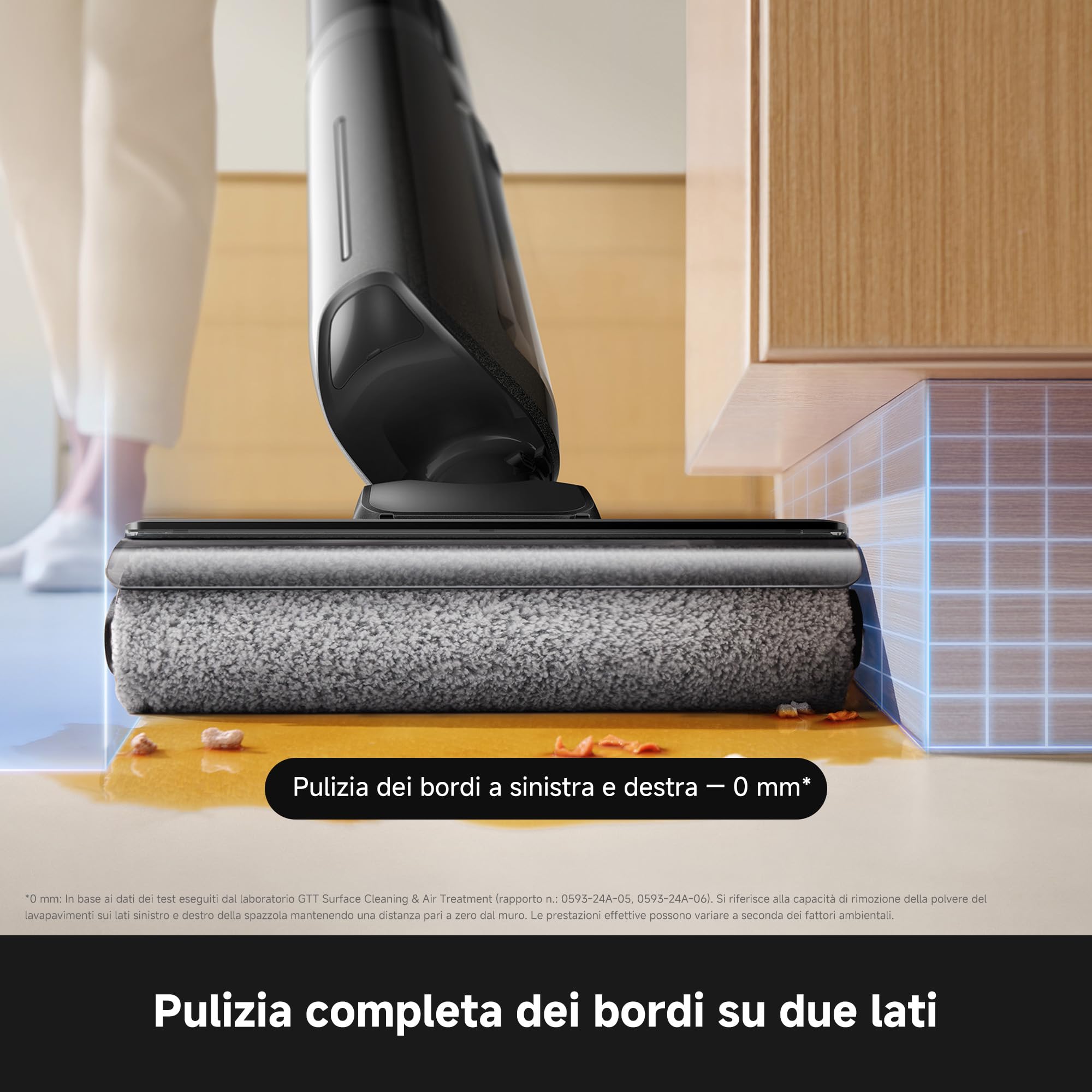 Mova M10 Air Set scopa aspirapolvere lavapavimenti, aspirazione da 20.000 Pa, auto-pulizia con asciugatura ad aria calda (60 °C), design piatto a 180°, pulizia su due lati a 500 giri al minuto