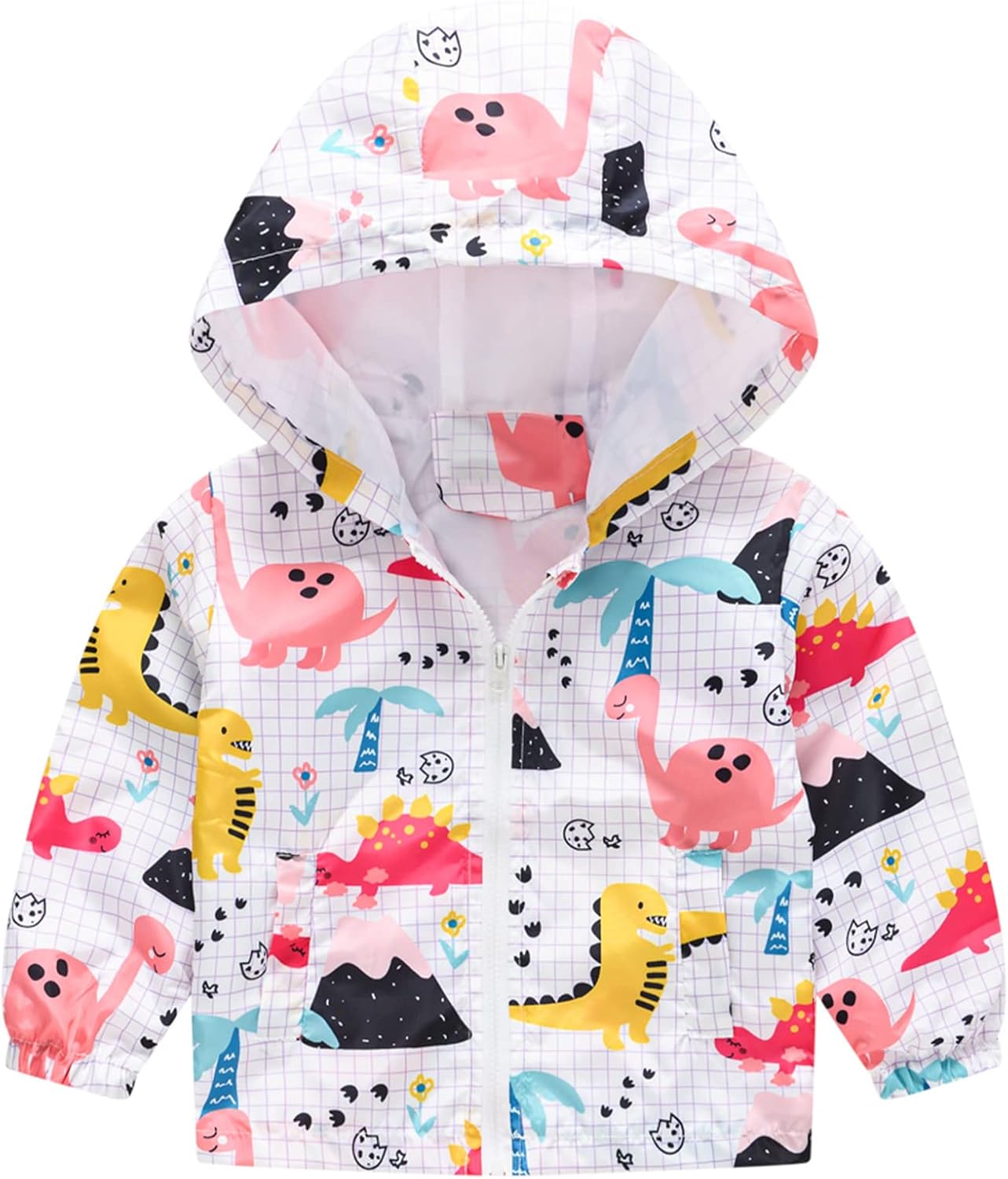Happy Cherry Kids Boys Girls Fleece Lined Windbreaker Jacket Fashion Prints Hoodie for Fall Winter