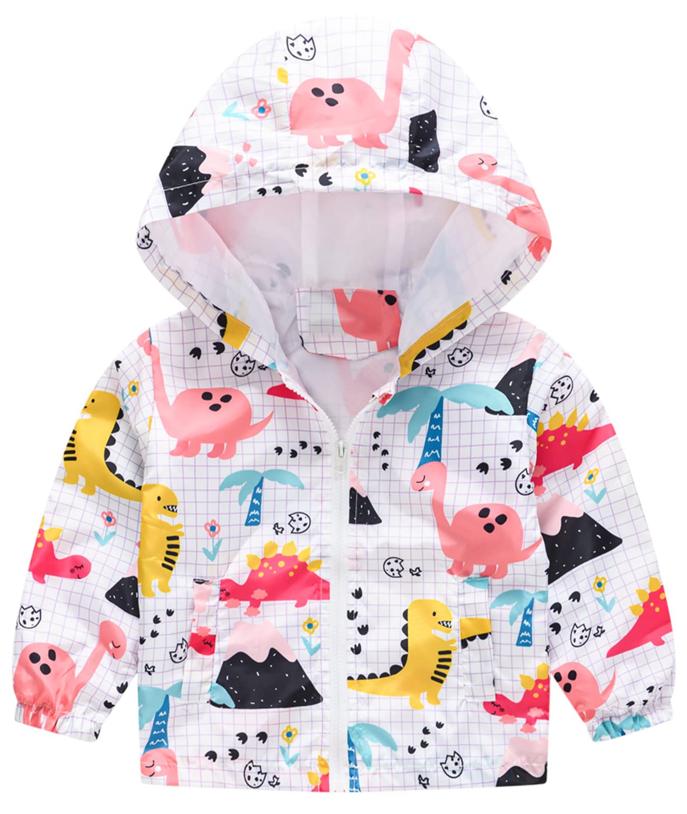 Happy Cherry Kids Boys Girls Fleece Lined Windbreaker Jacket Fashion Prints Hoodie for Fall Winter