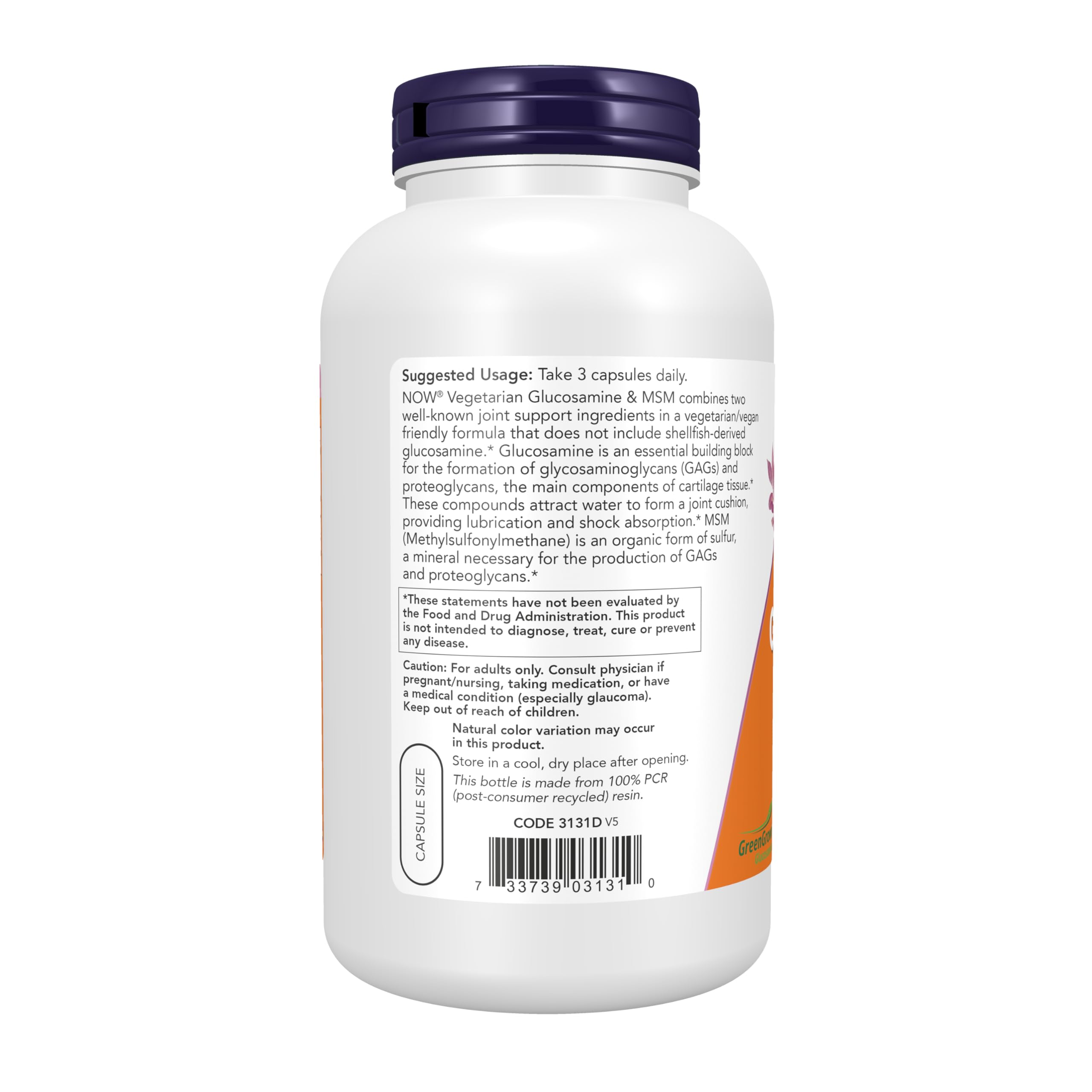 NOW Foods Glucosamine & MSM Vegetarian - 240 vcaps