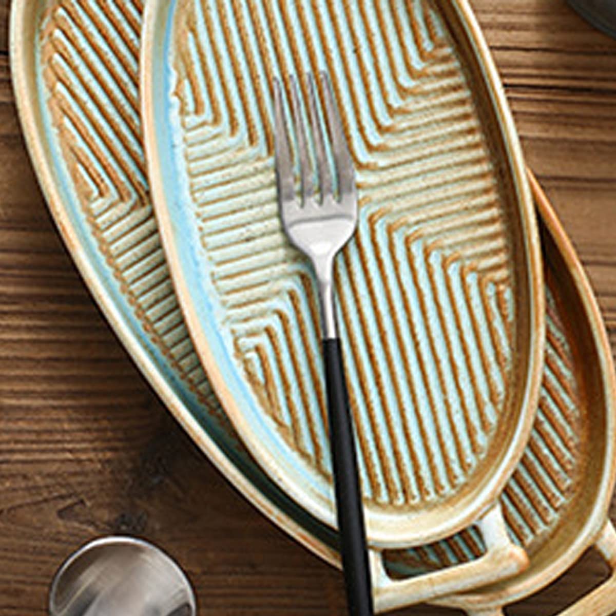 Naczynia do pieczenia w piekarniku, porcelanowe naczynie, zapiekania, owalny zestaw naczyń, formy lasagne gotowania, kuchnia, przyjęcia obiadowe, podwójny uchwyt, 2 szt(12.5inch)