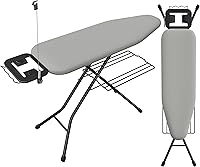 Vista 10 de Yaheetech Tabla de planchar, tabla de planchar compacta con soporte para cable, soporte para plancha de vapor y bandeja de almacenamiento inferior
