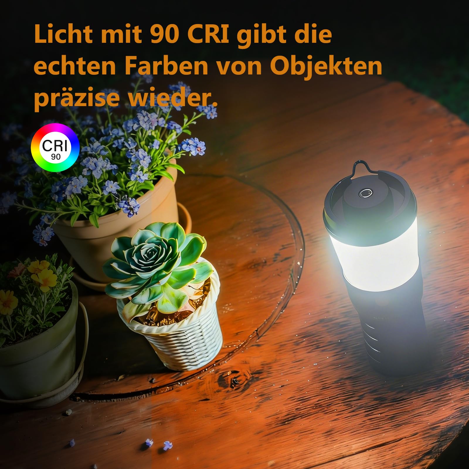 Sofirn LT1 Campinglampe, Stufenlos Einstellbare 2700K–5000K, 90 CRI, Laterne Outdoor mit Andúril UI, 12000 mAh, IPX7, USB-C, Campinglampe Aufladbar Geeignet für Camping, Reisen und Notfälle