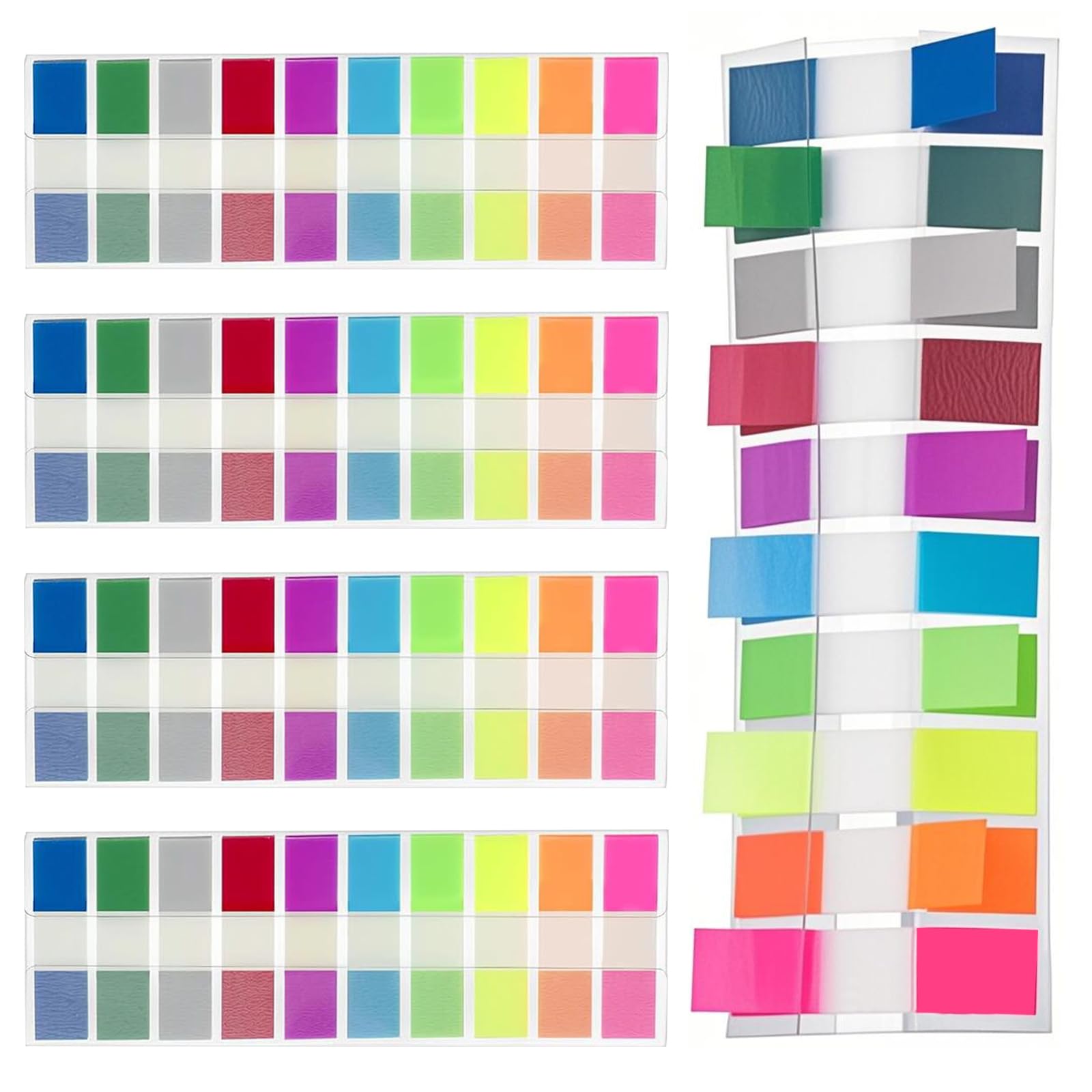 1000 Pcs Writable Small Sticky Notes Flags, 10 Colours Sticky Tabs for Notes, Matte Transparent Index Tabs Page Markers Bookmarks Labels for Book Reading Annotation, Highlighting Information in Files