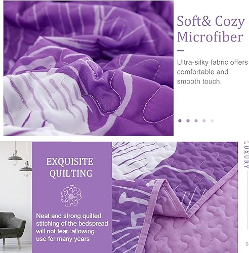 Miniatura 152 de DJY Juego de edredón de 3 piezas, tamaño Queen, con patrón floral amarillo, elegante colcha bohemia con 2 fundas de almohada, juego de ropa de cama