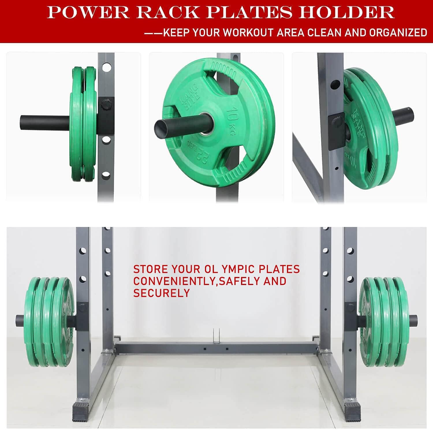 Weight Plate Holder Power Rack Attachment Fit 2"x2" Tube，Weights Storage Rack : Sports & Outdoors
