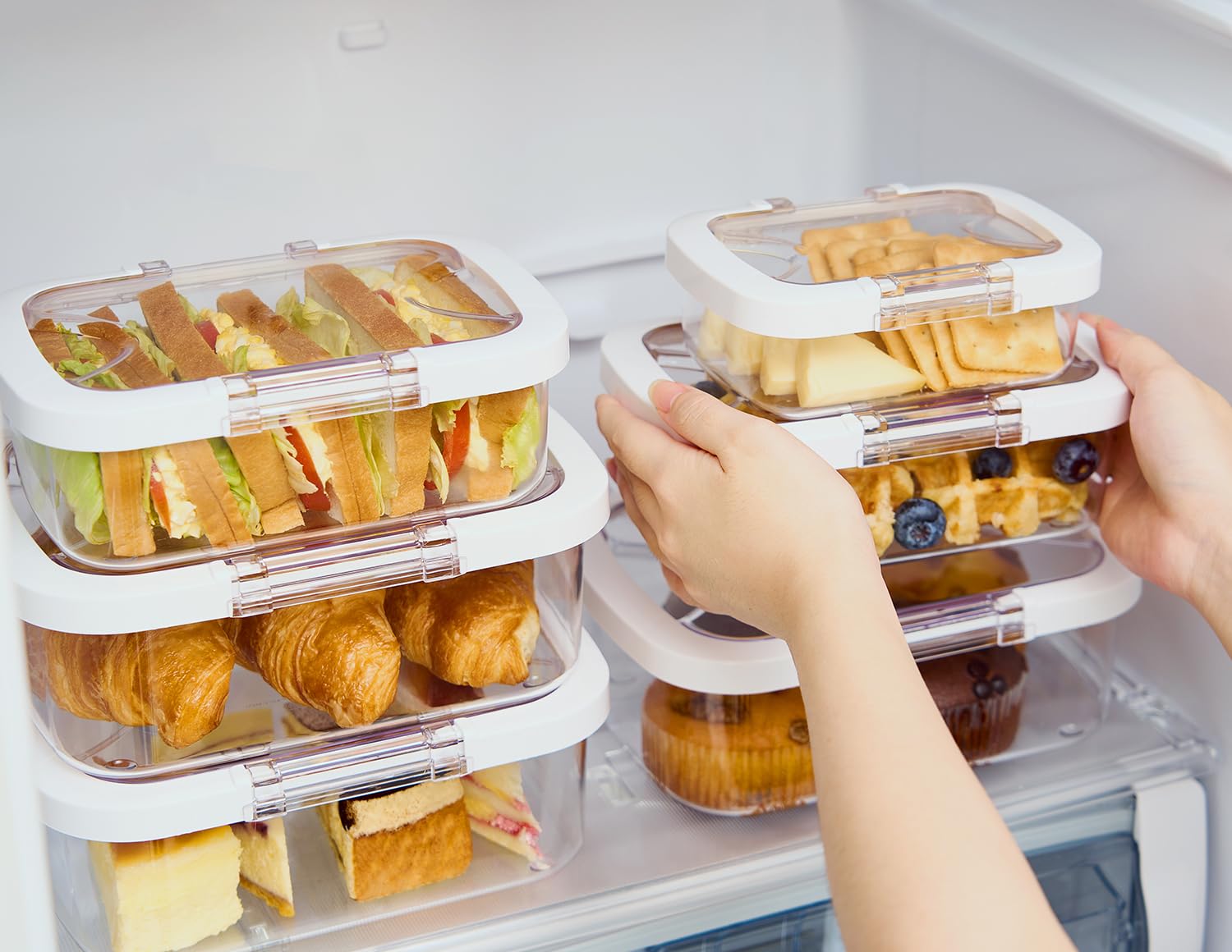 Felli Duo Loc - Contenedor reutilizable para la preparación de comidas, a prueba de fugas, apilable, para sobras, almacenamiento de alimentos, frutas, viajes, almuerzo, aperitivos, caja pequeña y
