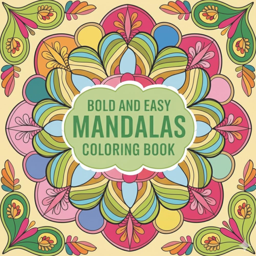 Bold and Easy Mandalas Coloring Book: 50 Simple Mandala Designs for Relaxation, Stress Relief, Mindfulness, and Creative Fun | Coloring Book for Adults, Teens & Seniors