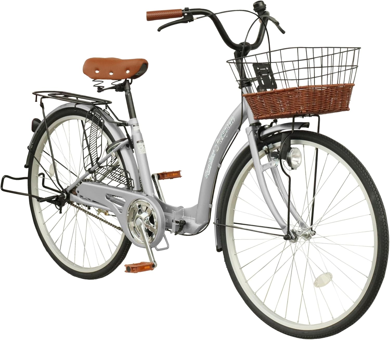 AIJYU CYCLE 折りたたみ自転車 26インチ シティサイクル ママチャリ 低床フレーム 両立スタンド カゴ サークル錠 ダイナモライト 付き [passepied TS26]