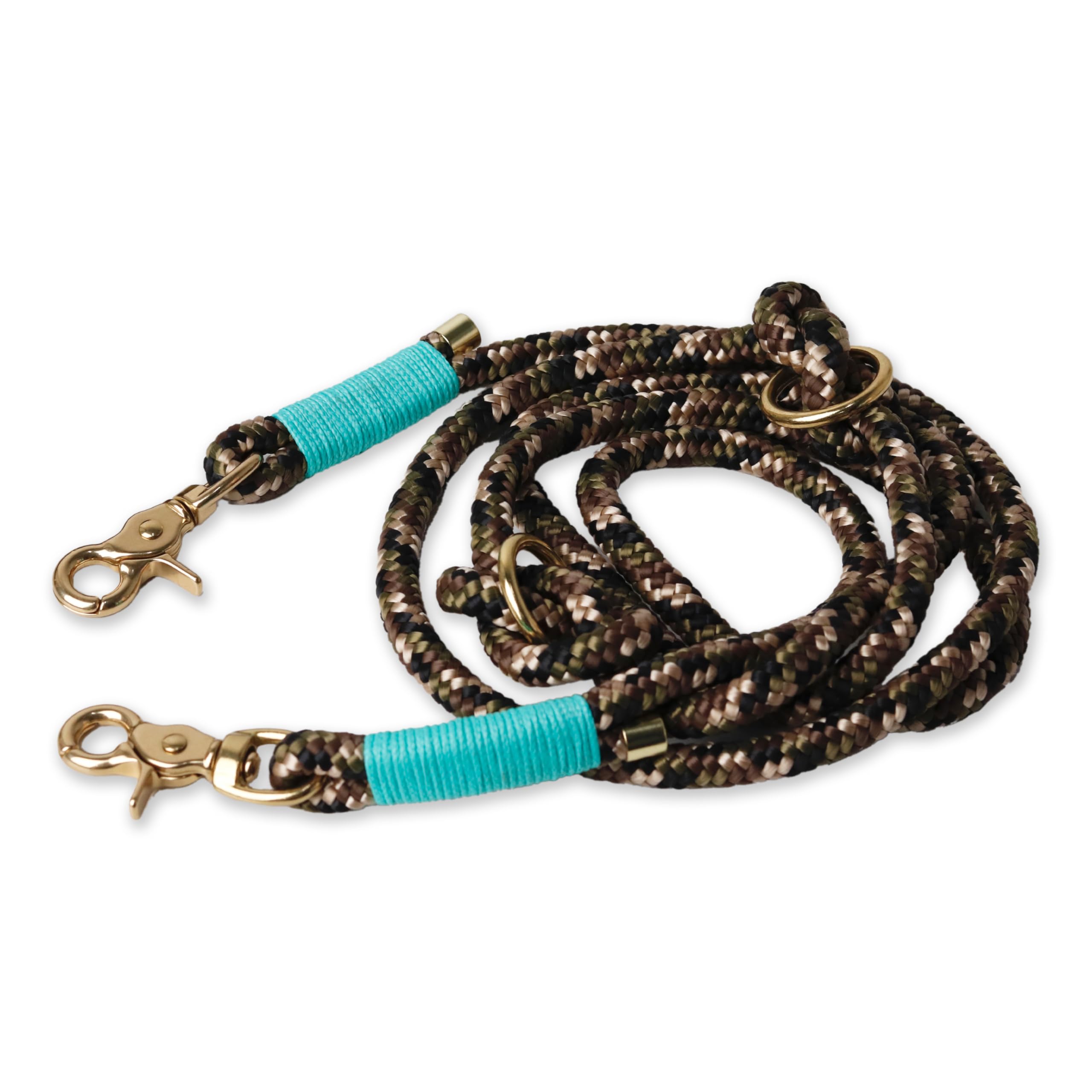 LAUBLUST Handgemachte Paracord-Hundeleine 2 Meter - 2-Fach verstellbar | Handgefertigte Leine für Hund - Hundeleine als Geschenk für Hundebesitzer | Waschbare Tauleine (Grün, S, M, L | 10 mm)
