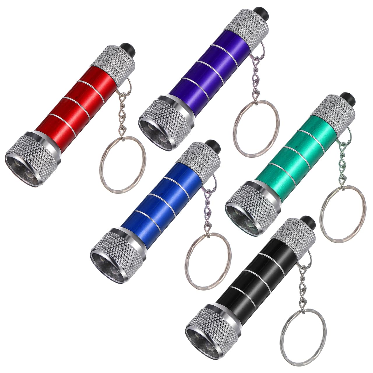 jojofuny 10pcs Mini Led Torch Keychain Powerful Flashlight Keyring Portable Bright Torch Flashlight Keychain for Kids Outdoor Camping Random Color