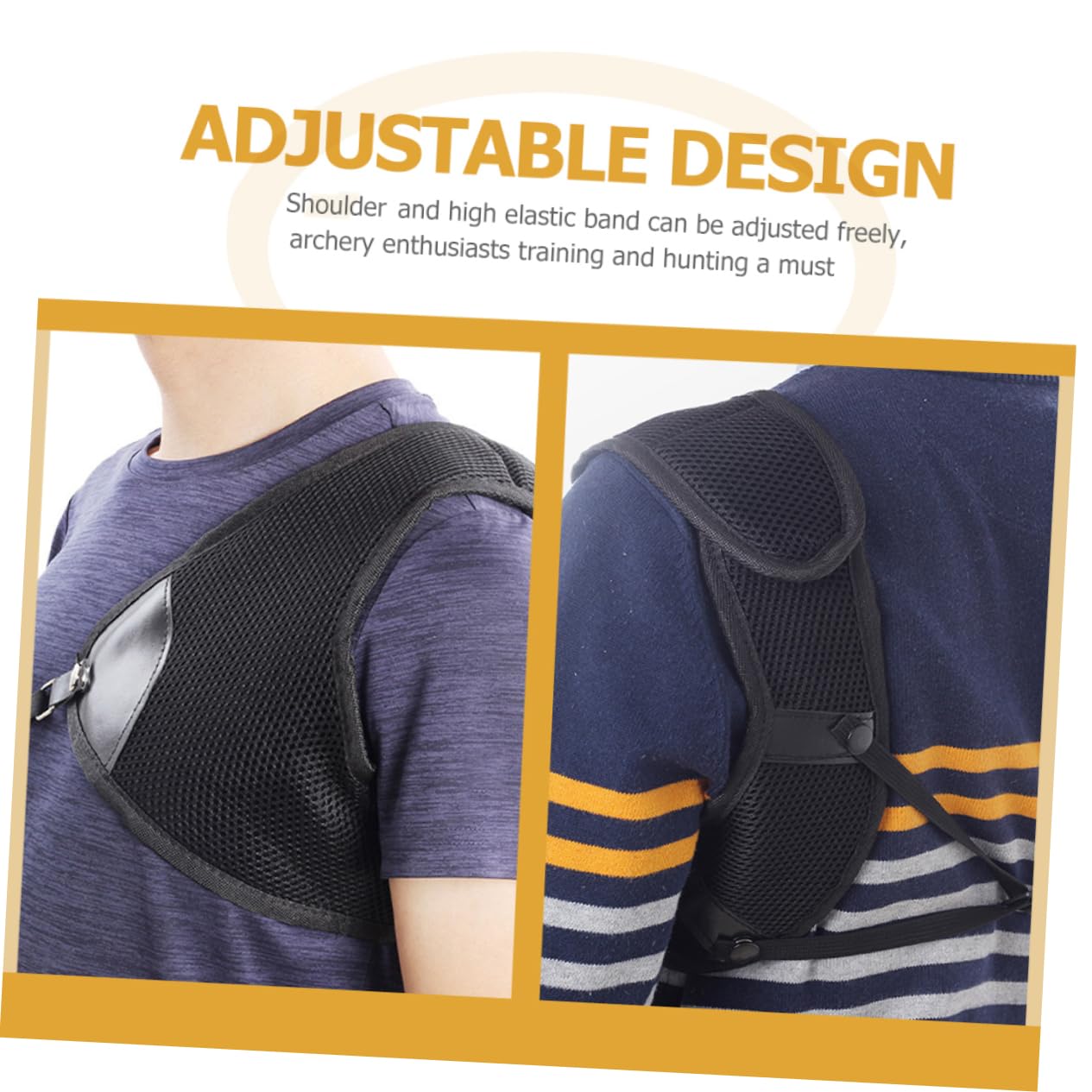 BIUDECO Chest Protective Gear for Archery Arm Guards Breathable Mesh Leather Adjustable Archery Arm Protector