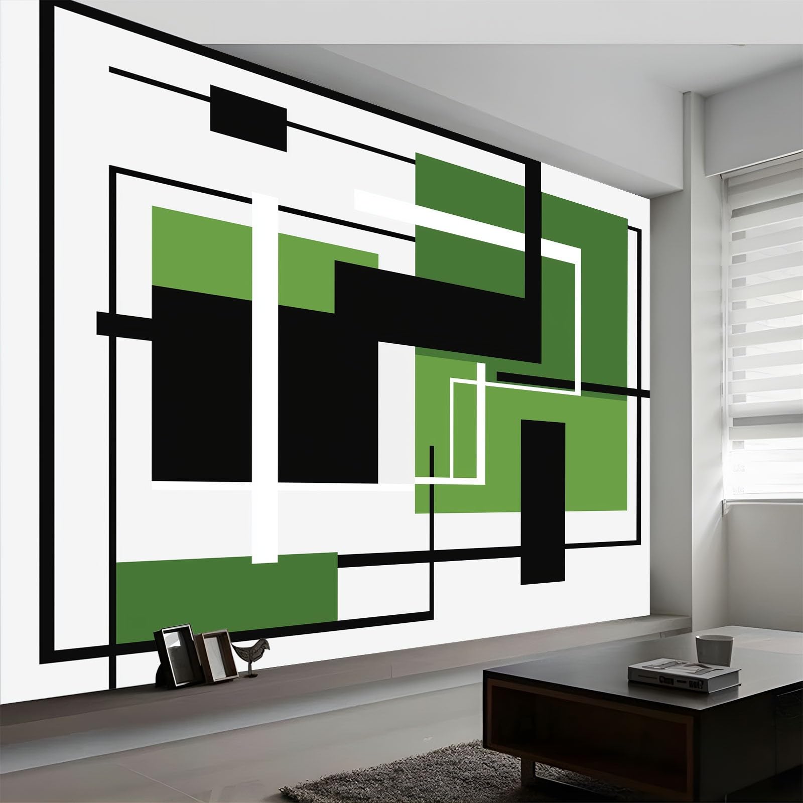 Fototapeta 250 x 175 cm Prostokątne linie nowoczesne geometryczne tapeta z włókniny krajobraz | Fototapeta TTNT Salon, biała