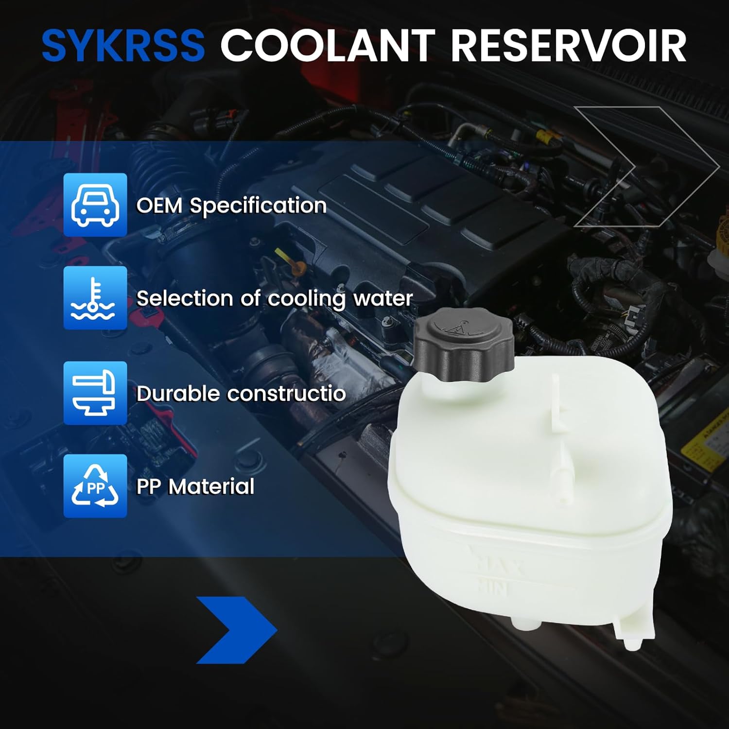 Engine Coolant Reservoir Tank 603-331 Compatible with Mini Cooper 2002-2008 L4 1.6L Replace 17137529273 17107515499 Coolant Overflow Reservoir