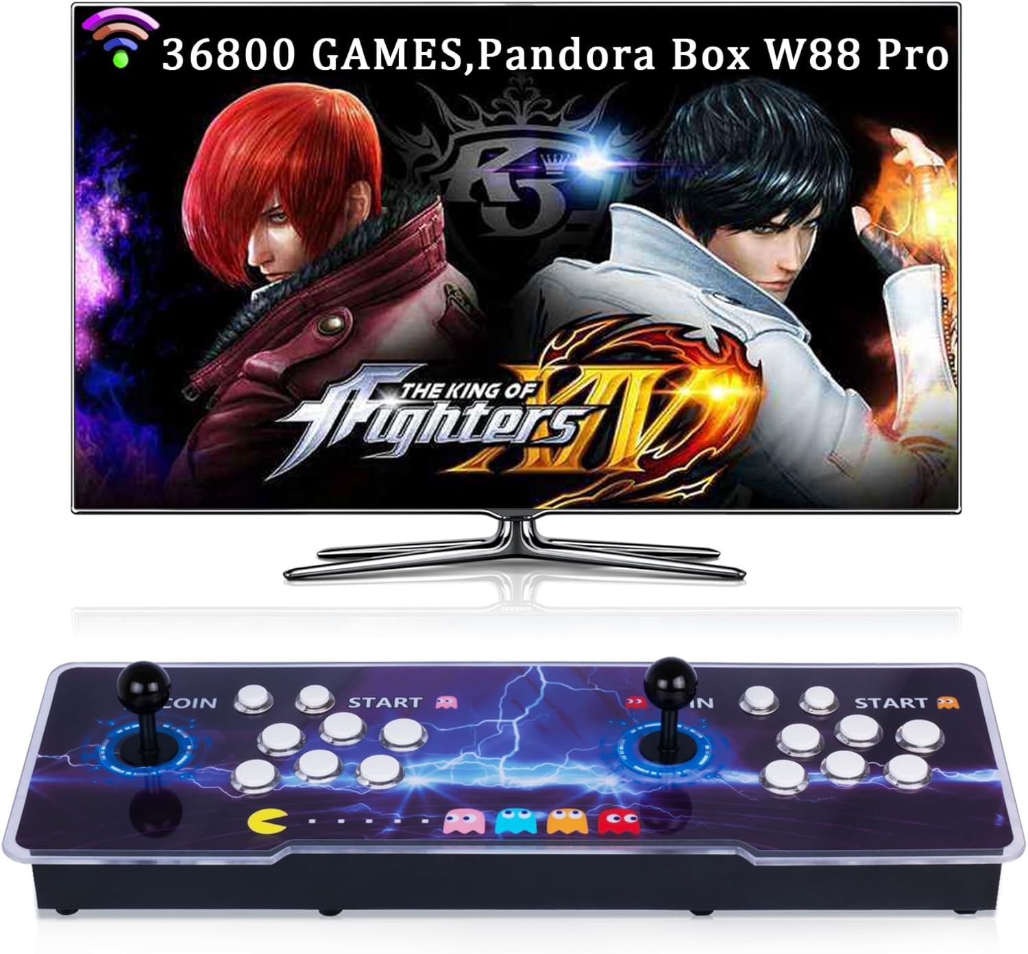RegiisJoy 36800 in 1 Arcade Game Console WiFi Function Pandora's Box W88 Pro Classic Retro Game Machine for PC & Projector & TV,1280X720,Search/Hide/Save/Load/Pause Games,Favorite List