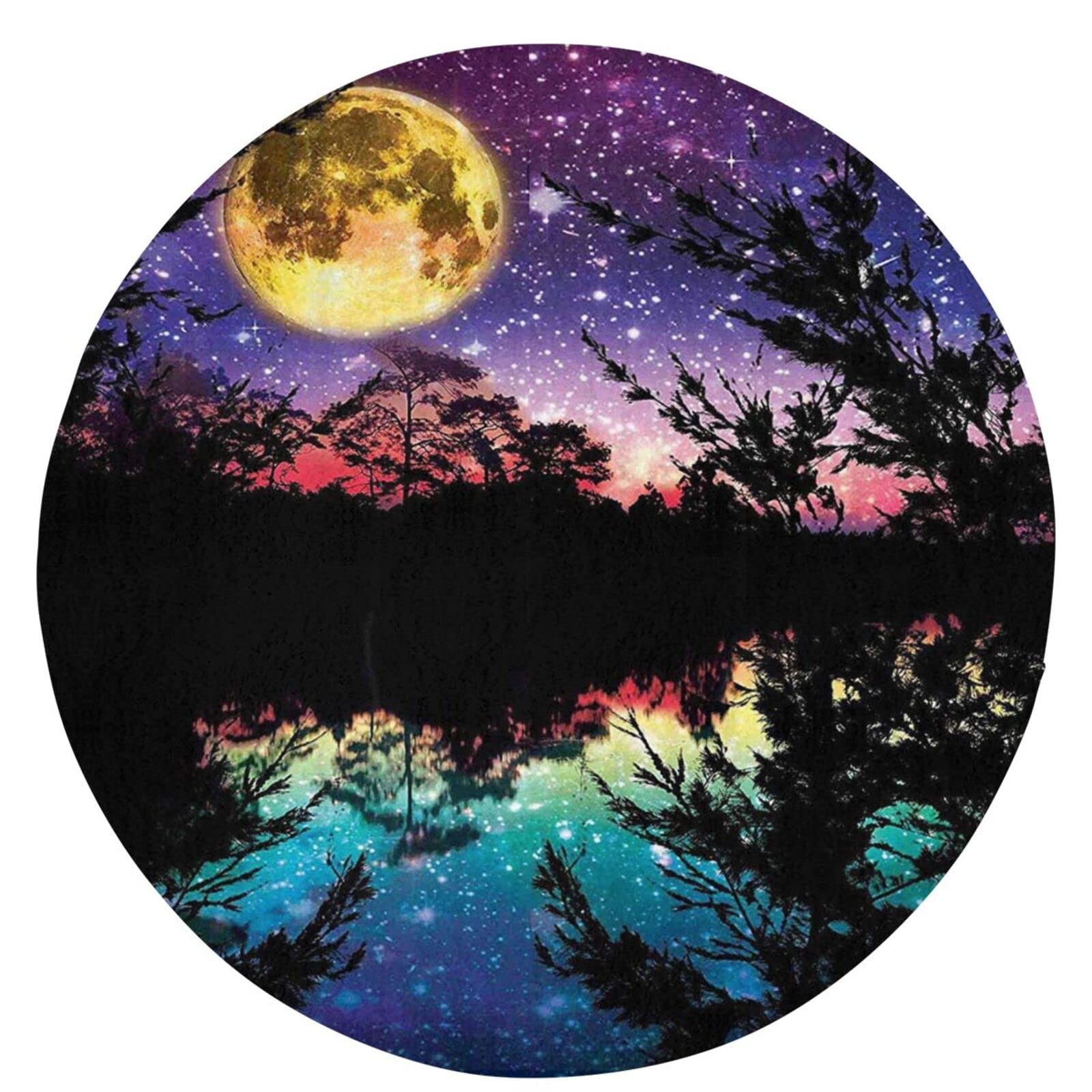 Tapis rond antidérapant moderne pour salon, chambre et espace esthétique 61cm
