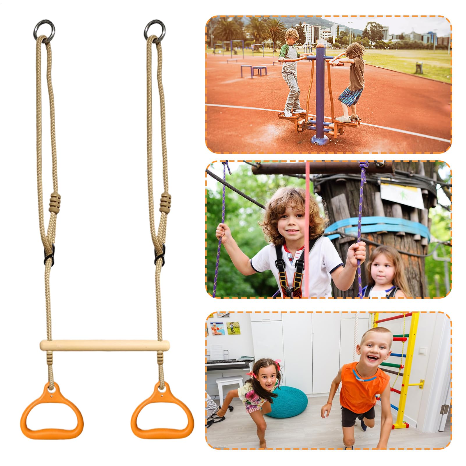 Barres de Singe pour | Équipement d'aire de Jeu | Anneaux sensoriels ergonomiques pour et Adultes - pour intérieur et extérieur