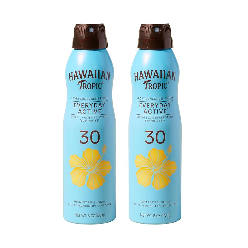 Hawaiian Tropic Everyday Active Protetor Solar Corporal em Spray SPF 30, Pacote com 2 de 177 mL