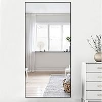 Vista 68 de NeuType Espejo arqueado de longitud completa, 71 x 32 pulgadas, espejo grande de cuerpo completo con marco de metal de aluminio, protección contra