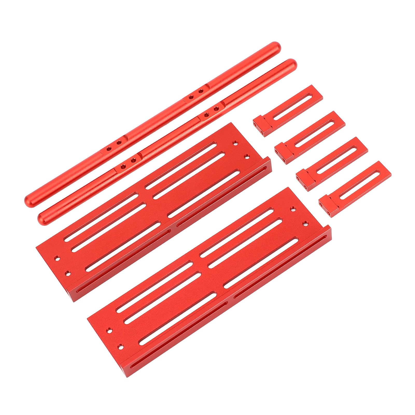 Pédales de Voiture RC Domary Réglables et Anti-Collision en Aluminium Rouge pour SCX10