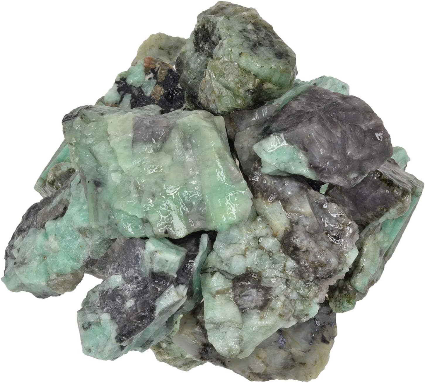 1 lb of High Grade Emerald Rough Stones from Brazil - Raw Rocks Perfect for Tumbling, Lapidary Polishing, Reiki, Crystal Healing and Crafts!