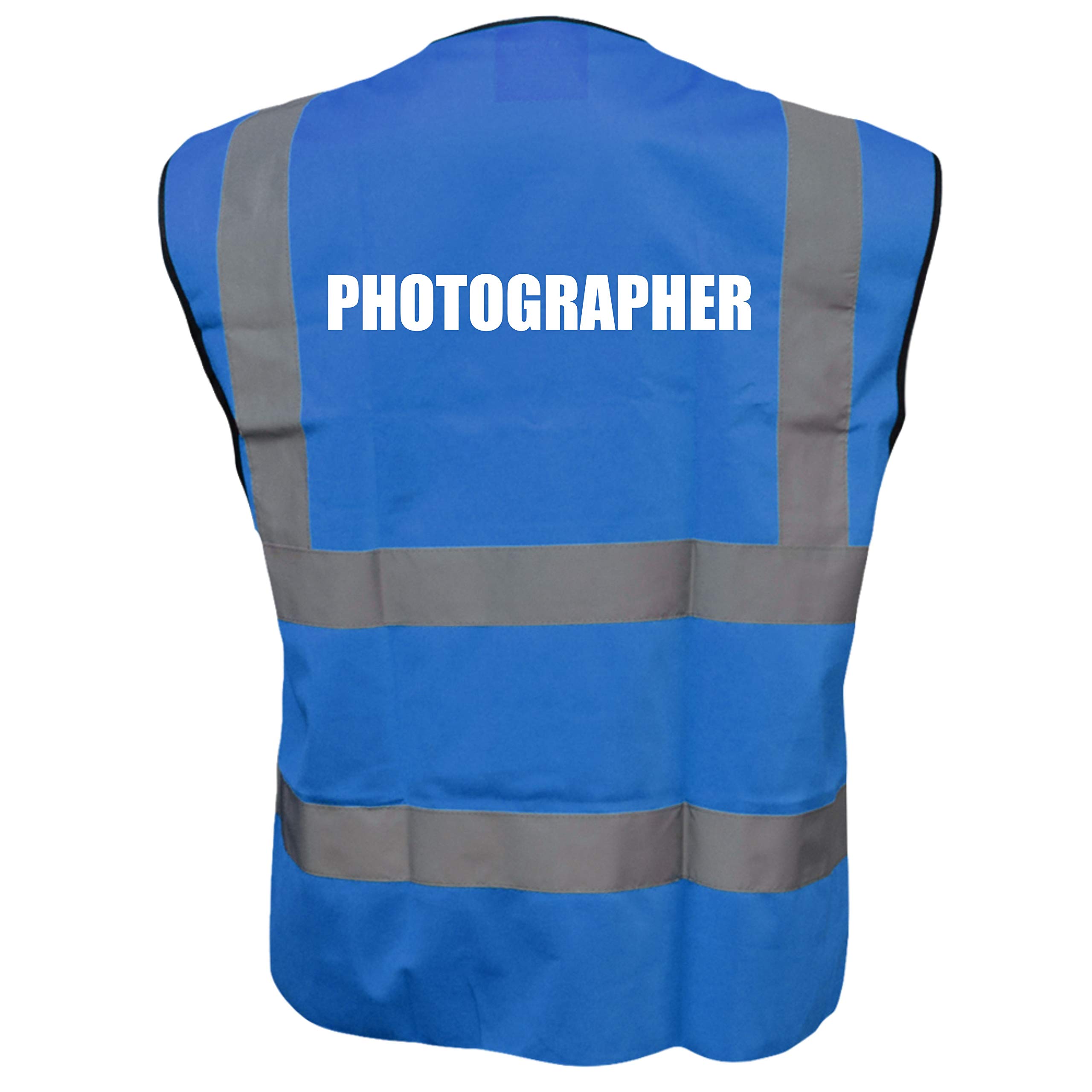 Brook Hi Vis Uk Unisex Blue Hi Vis Vest Photographer Vest Waistcoat Safety Vest XX-Large